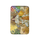 ヴィンテージウーマンゴールデンサン：レオ〔占星術の〕十二宮図コラージアート バスマット (正面縦)