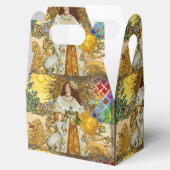 ヴィンテージウーマンゴールデンサン：レオ〔占星術の〕十二宮図コラージアート フェイバーボックス (オープン)