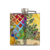 ヴィンテージウーマンゴールデンサン：レオ〔占星術の〕十二宮図コラージアート フラスク (裏面)