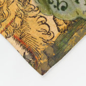 ヴィンテージウーマンゴールデンサン：レオ〔占星術の〕十二宮図コラージアート フリースブランケット (角)