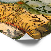 ヴィンテージウーマンゴールデンサン：レオ〔占星術の〕十二宮図コラージアート ポスター (コーナー)