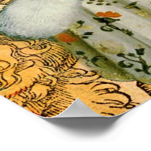 ヴィンテージウーマンゴールデンサン：レオ〔占星術の〕十二宮図コラージアート ポスター (角)