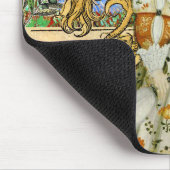 ヴィンテージウーマンゴールデンサン：レオ〔占星術の〕十二宮図コラージアート マウスパッド (コーナー)