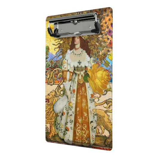 ヴィンテージウーマンゴールデンサン：レオ〔占星術の〕十二宮図コラージアート ミニクリップボード (アングル2)