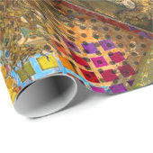 ヴィンテージウーマンゴールデンサン:レオ〔占星術の〕十二宮図コラージアート ラッピングペーパー (ロールコーナー)