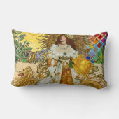 ヴィンテージウーマンゴールデンサン：レオ〔占星術の〕十二宮図コラージアート ランバークッション (裏面)