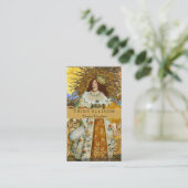 ヴィンテージウーマンゴールデンサン：レオ〔占星術の〕十二宮図コラージアート 名刺 (スタンド正面)