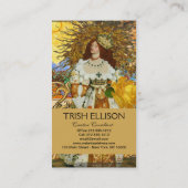 ヴィンテージウーマンゴールデンサン：レオ〔占星術の〕十二宮図コラージアート 名刺 (裏面)