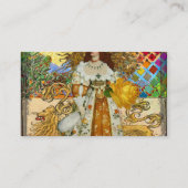 ヴィンテージウーマンゴールデンサン:レオ〔占星術の〕十二宮図コラージアート 名刺 (裏面)