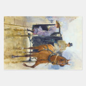 ヴィンテージウーマンパリホースエクエストランデクページ ラッピングペーパーシート (正面3)