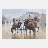 ヴィンテージウーマンパリホースエクエストランデクページ ラッピングペーパーシート (正面2)