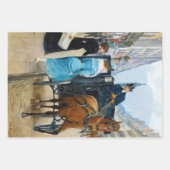 ヴィンテージウーマンパリホースエクエストランデクページ ラッピングペーパーシート (正面)