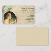 ヴィンテージウーマンメイクアップ美しい鏡 名刺 (正面/裏面)