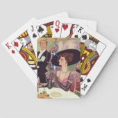 ヴィンテージウーマン喫煙シガレットドリンクシャンパン トランプ (裏面)