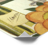 ヴィンテージウーマン喫煙シガレットドリンクシャンパン ポスター (角)