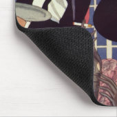 ヴィンテージウーマン喫煙シガレットドリンクシャンパン マウスパッド (コーナー)