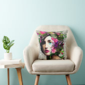 ヴィンテージウーマン紙コラージュアート クッション (椅子)