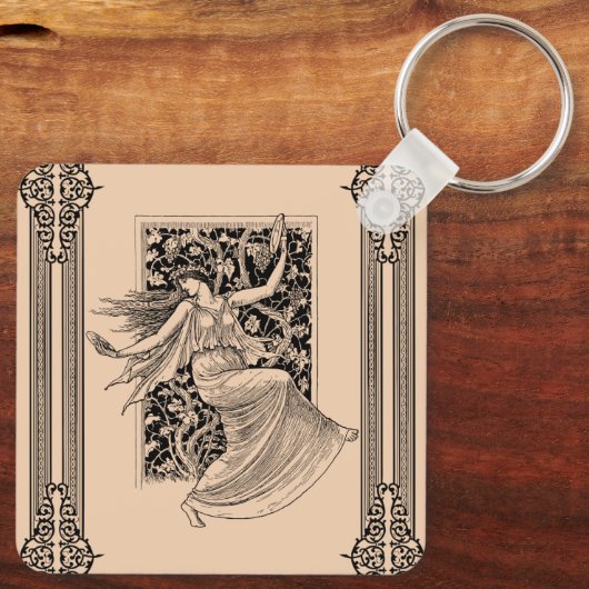 ヴィンテージウーマン踊りキーチェーン キーホルダー (裏面)