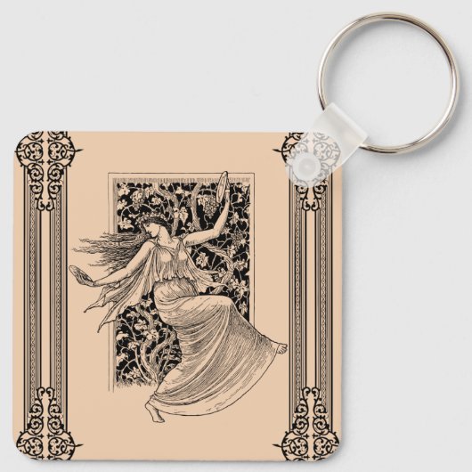 ヴィンテージウーマン踊りキーチェーン キーホルダー (裏面)