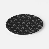 ヴィンテージウーリーマンモススケルトンズアンティークアートブラック ペーパープレート (アングル)