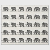 ヴィンテージウールマンモスイラストレーションウールマンモス ラッピングペーパー (フラット)