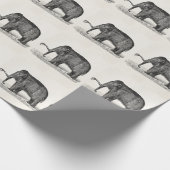 ヴィンテージウールマンモスイラストレーションウールマンモス ラッピングペーパー (角)