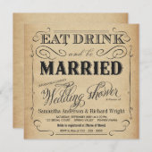 ヴィンテージウ素朴エディングシャワー招待状 招待状 (正面/裏面)