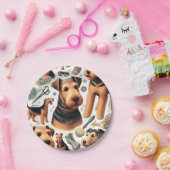 ヴィンテージエアデールテリアシームレス ペーパープレート (パーティー)