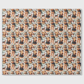 ヴィンテージエアデールテリアシームレス ラッピングペーパー (フラット)