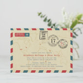 ヴィンテージエアメール結婚ワールドトラベラー 招待状 (スタンド正面)