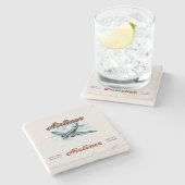 ヴィンテージエアライナーシガーボックスラベルレトロ ストーンコースター (横)