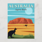 ヴィンテージエアーズロックオーストラリアKangaroos旅行 ポストカード (正面)