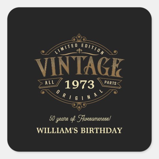 ヴィンテージエイジハンディクラフトテーマ スクエアシール (正面)