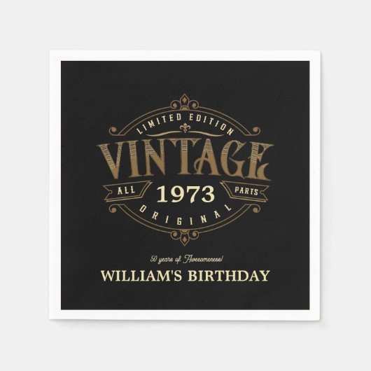 ヴィンテージエイジハンディクラフトテーマ スタンダードカクテルナプキン (正面)