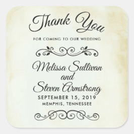 ヴィンテージエイジングウェスタンスタイル結婚ズサンキュー スクエアシール