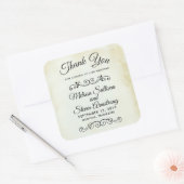 ヴィンテージエイジングウェスタンスタイル結婚ズサンキュー スクエアシール (封筒)