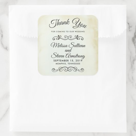 ヴィンテージエイジングウェスタンスタイル結婚ズサンキュー スクエアシール (バッグ)