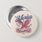 ヴィンテージエイジ愛国米国イーグル 缶バッジ (正面&裏面)
