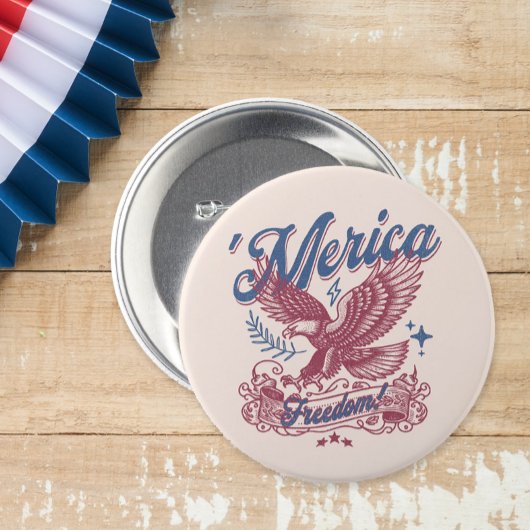 ヴィンテージエイジ愛国米国イーグル 缶バッジ