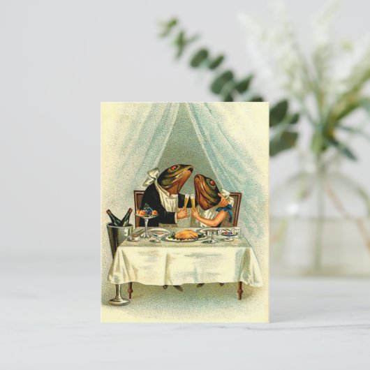 ヴィンテージエイプリルフィッシュ・ロマンスApril Fools Day ポストカード (スタンド正面)