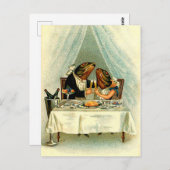 ヴィンテージエイプリルフィッシュ・ロマンスApril Fools Day ポストカード (正面/裏面)