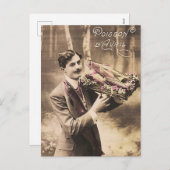 ヴィンテージエイプリルフールデイマンフィッシュギフト シーズンポストカード (正面/裏面)