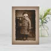 ヴィンテージエイリアンの幼児ハロウィンパーティー 招待状 (スタンド正面)