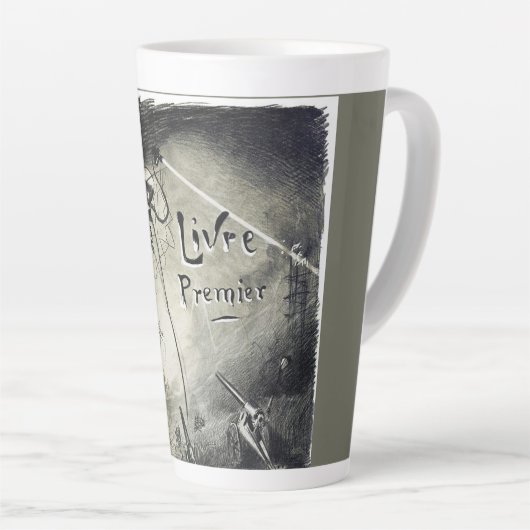 ヴィンテージエイリアン侵攻世界大戦ufo映画 カフェラテマグ (右アングル)