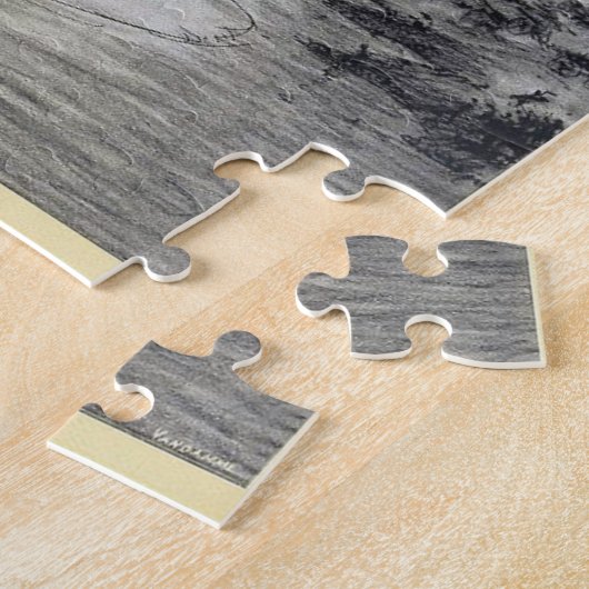 ヴィンテージエイリアン侵攻世界大戦ufo映画 ジグソーパズル (側面)