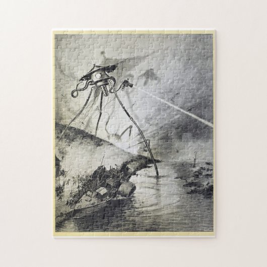 ヴィンテージエイリアン侵攻世界大戦ufo映画 ジグソーパズル (縦)