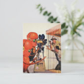 ヴィンテージエイリアンZoo Sci-Fiデザイン ポストカード (スタンド正面)