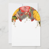 ヴィンテージエキゾチックとロマンチック赤と黄色のフローラ 招待状 (裏面)