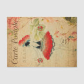 ヴィンテージエキゾチック女性バレエダンサーフランスのフローラ 薄葉紙 (正面)