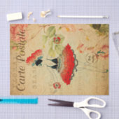 ヴィンテージエキゾチック女性バレエダンサーフランスのフローラ 薄葉紙 (クラフト)